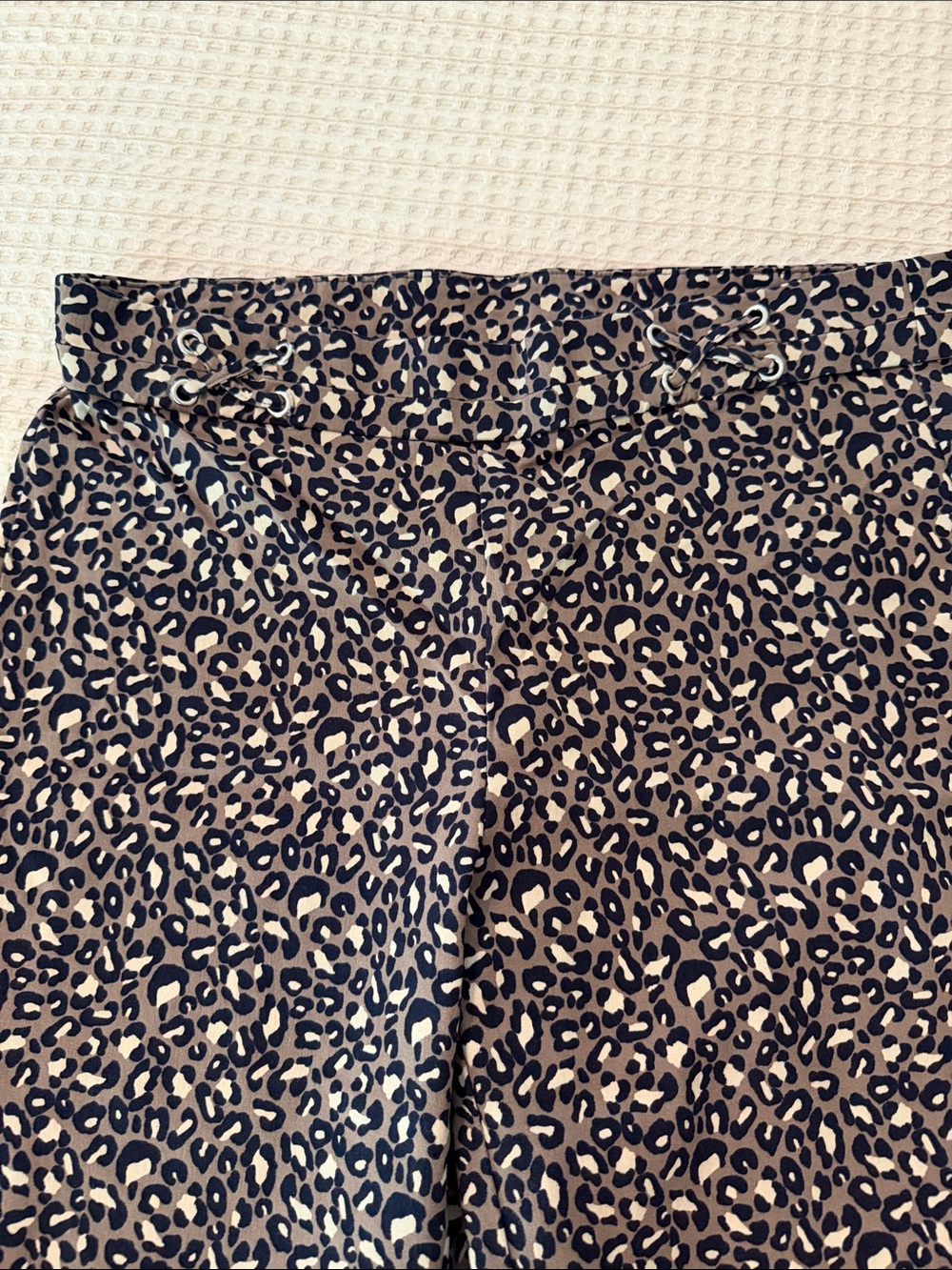 Rafaella Taupe and Navy & Tan shades Leopard Print Cropped Pants